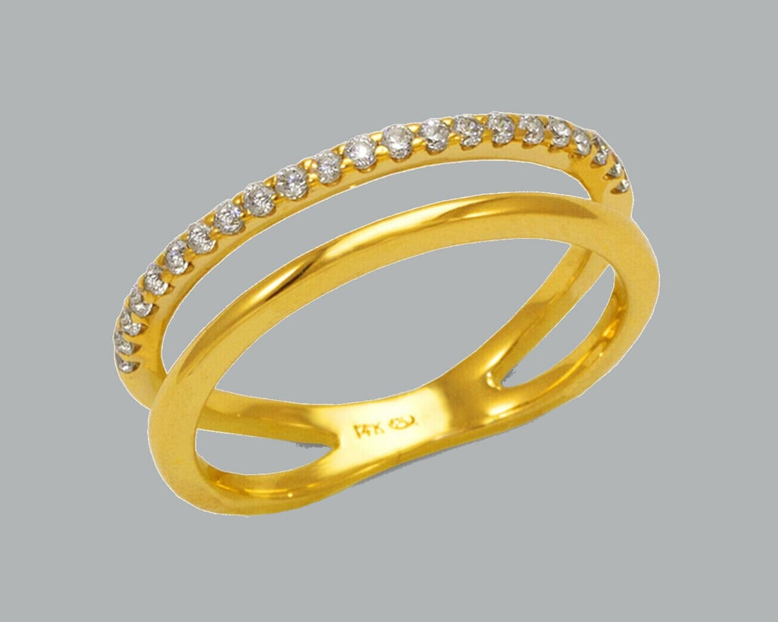 NEW 14K YELLOW GOLD LADIES FANCY CZ RING (1 of 1)