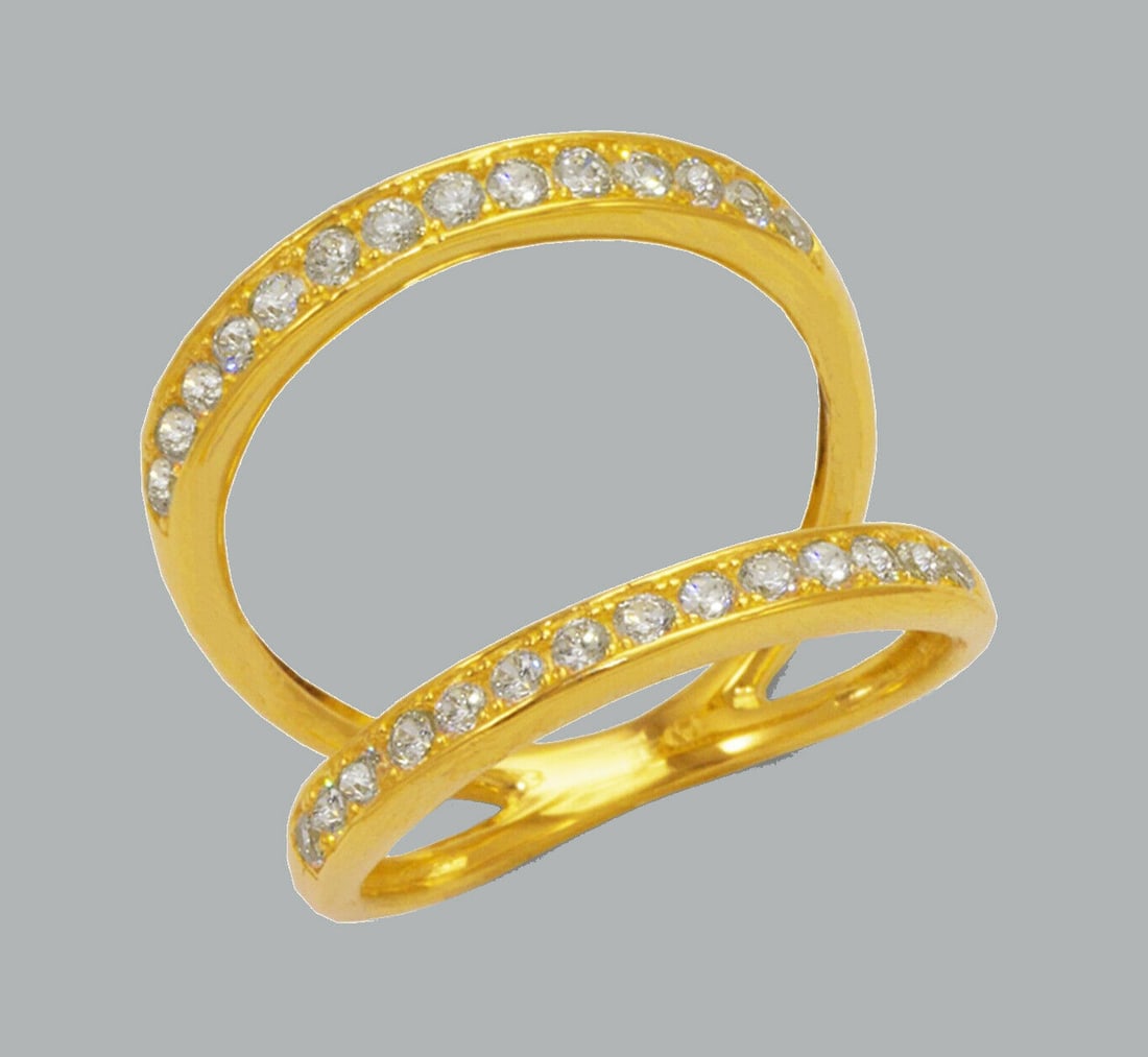 NEW 14K YELLOW GOLD LADIES FANCY CZ RING (1 of 1)