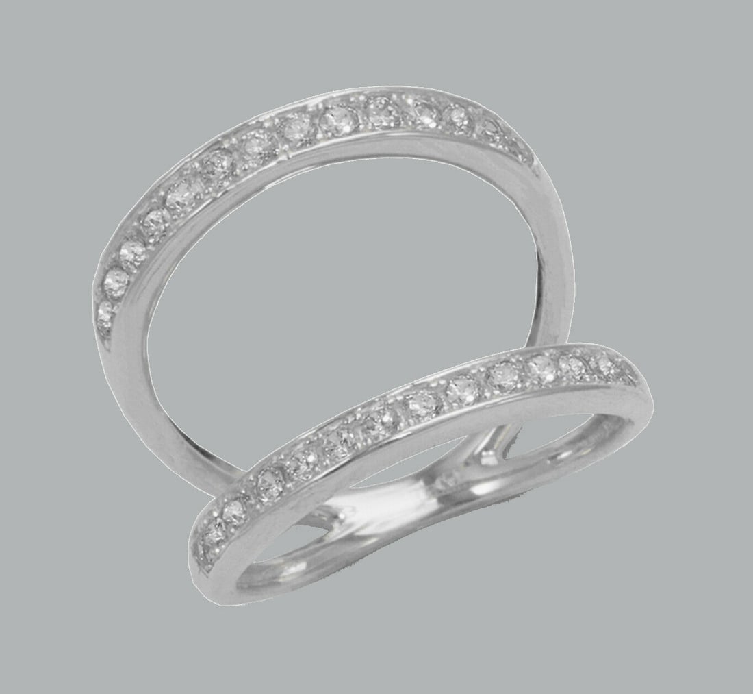 NEW 14K WHITE GOLD LADIES FANCY CZ RING (1 of 1)