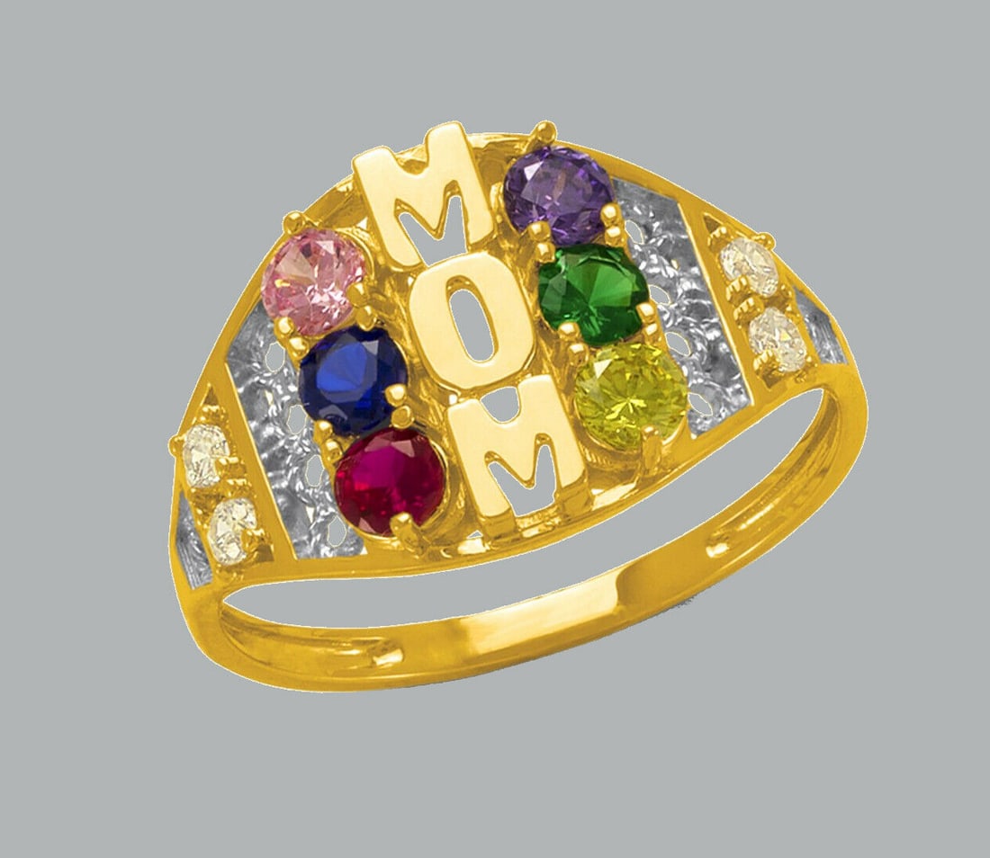 NEW 14K TWO TONE GOLD LADIES CZ RING MOM: NEW 14K TWO TONE GOLD CZ RING New 14K Two tone solid gold ring Ring size 7 Measures 12mm wide on top Cubic Zirconia Polished Finish Apx Weight: 2.7g