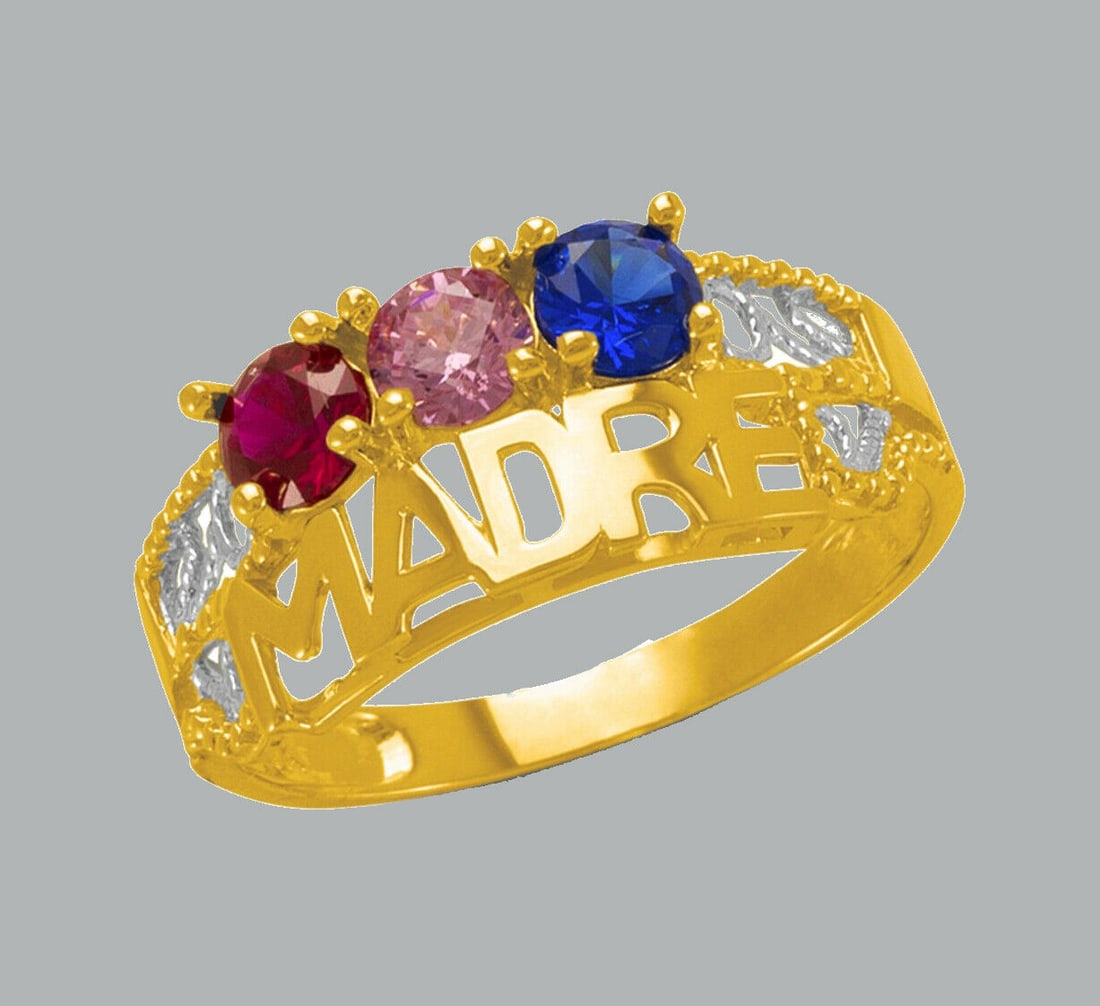 NEW 14K TWO TONE GOLD LADIES CZ RING MADRE: NEW 14K TWO TONE GOLD CZ RING New 14K Two tone solid gold ring Ring size 7 Measures 9mm wide on top Cubic Zirconia Polished Finish Apx Weight: 2.2g