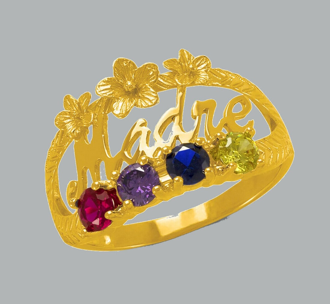 NEW 14K YELLOW GOLD LADIES CZ RING MADRE: NEW 14K YELLOW GOLD CZ RING New 14K Yellow solid gold ring Ring size 7 Measures 12.5mm wide on top Cubic Zirconia Polished Finish Apx Weight: 2.4g