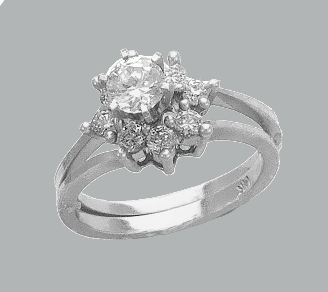14K WHITE GOLD LADIES CZ ENGAGEMENT RING MATCHING BAND: NEW 14K WHITE GOLD CZ RINGSNew 14K White solid gold rings2 RingsRing size 7Measures, 5mm wide bandCubic Zirconia Polished Finish Apx Weight: 5.2g