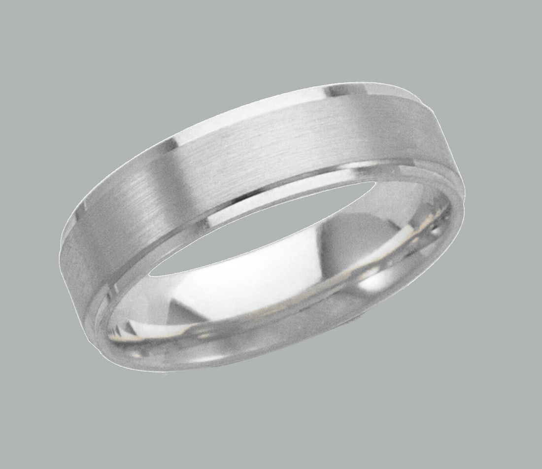 14K W/ GOLD WEDDING BAND RING COMFORT SATIN 6mm SIZE 11 (1 of 1)