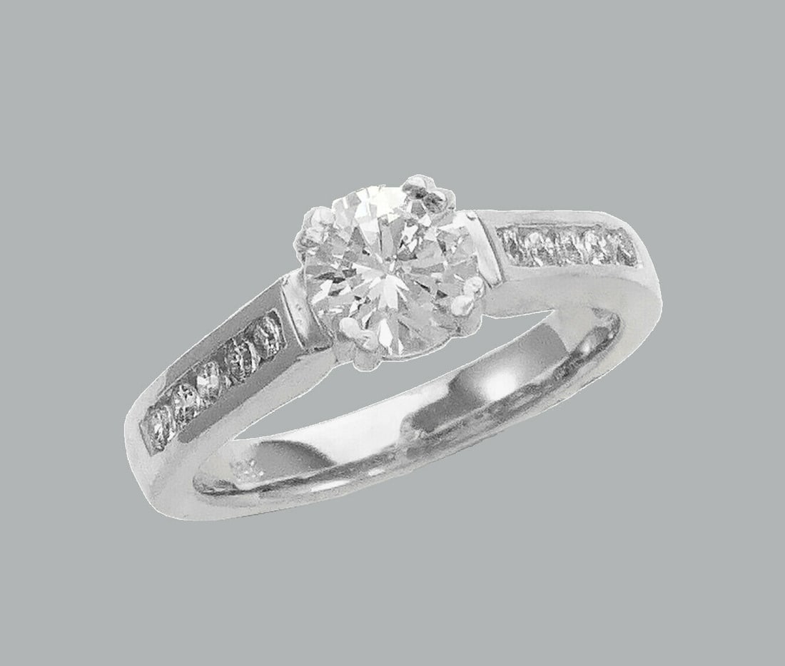 14K WHITE GOLD LADIES FANCY ENGAGEMENT RING ROUND (1 of 1)