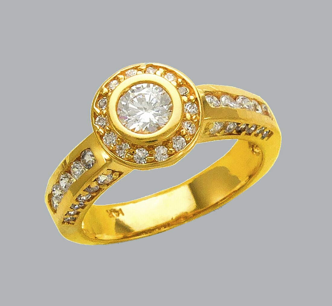 NEW 14K YELLOW GOLD LADIES FANCY CZ ENGAGEMENT RING (1 of 1)