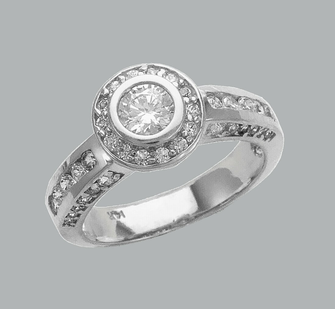 NEW 14K WHITE GOLD LADIES FANCY CZ ENGAGEMENT RING (1 of 1)