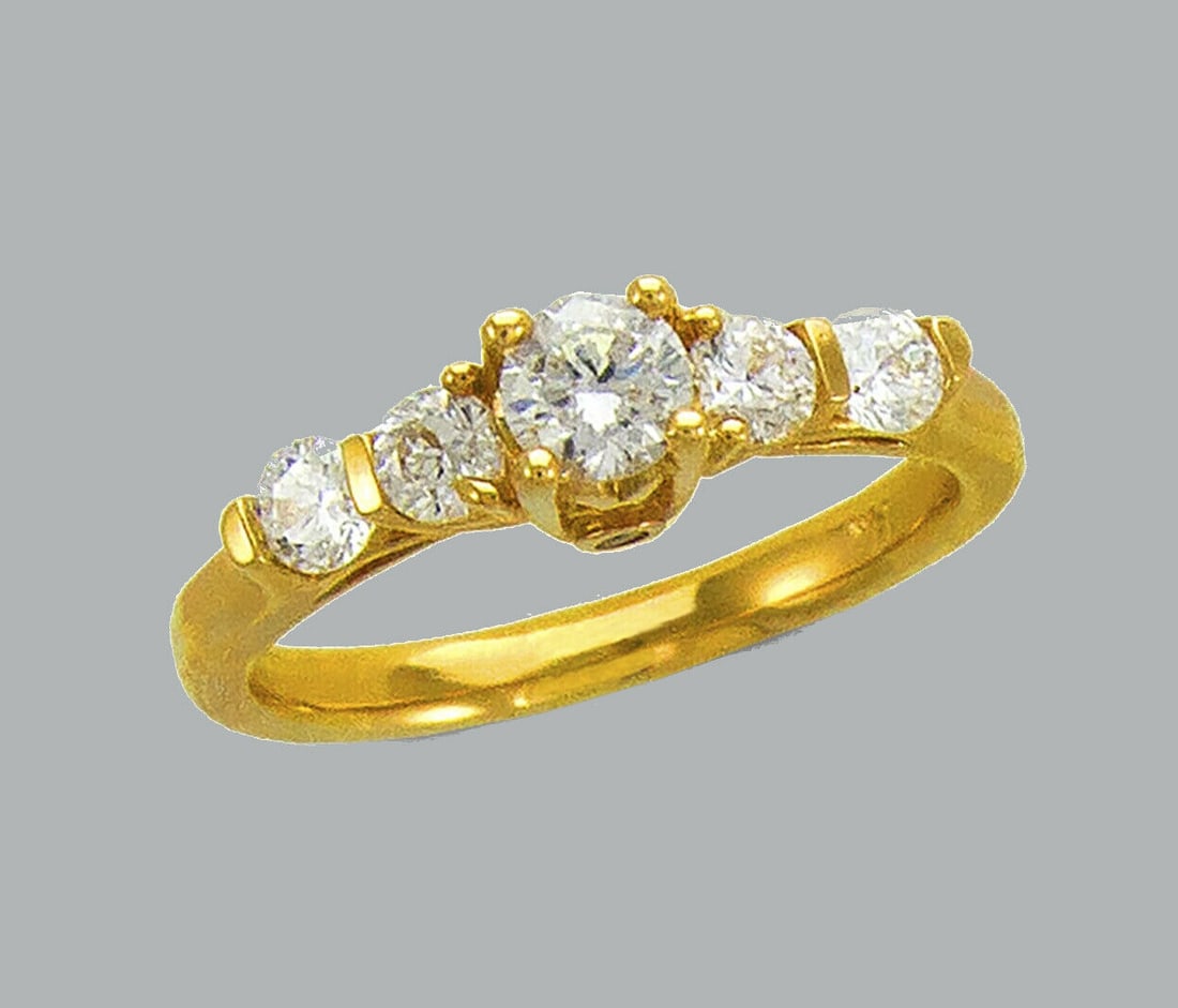 NEW 14K YELLOW GOLD LADIES FANCY CZ ENGAGEMENT RING (1 of 1)
