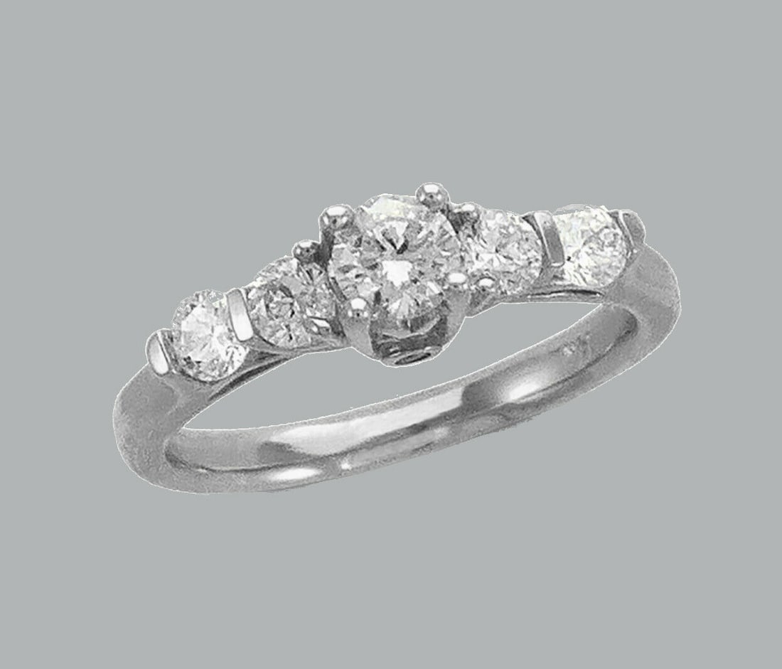 NEW 14K WHITE GOLD LADIES FANCY CZ ENGAGEMENT RING (1 of 1)