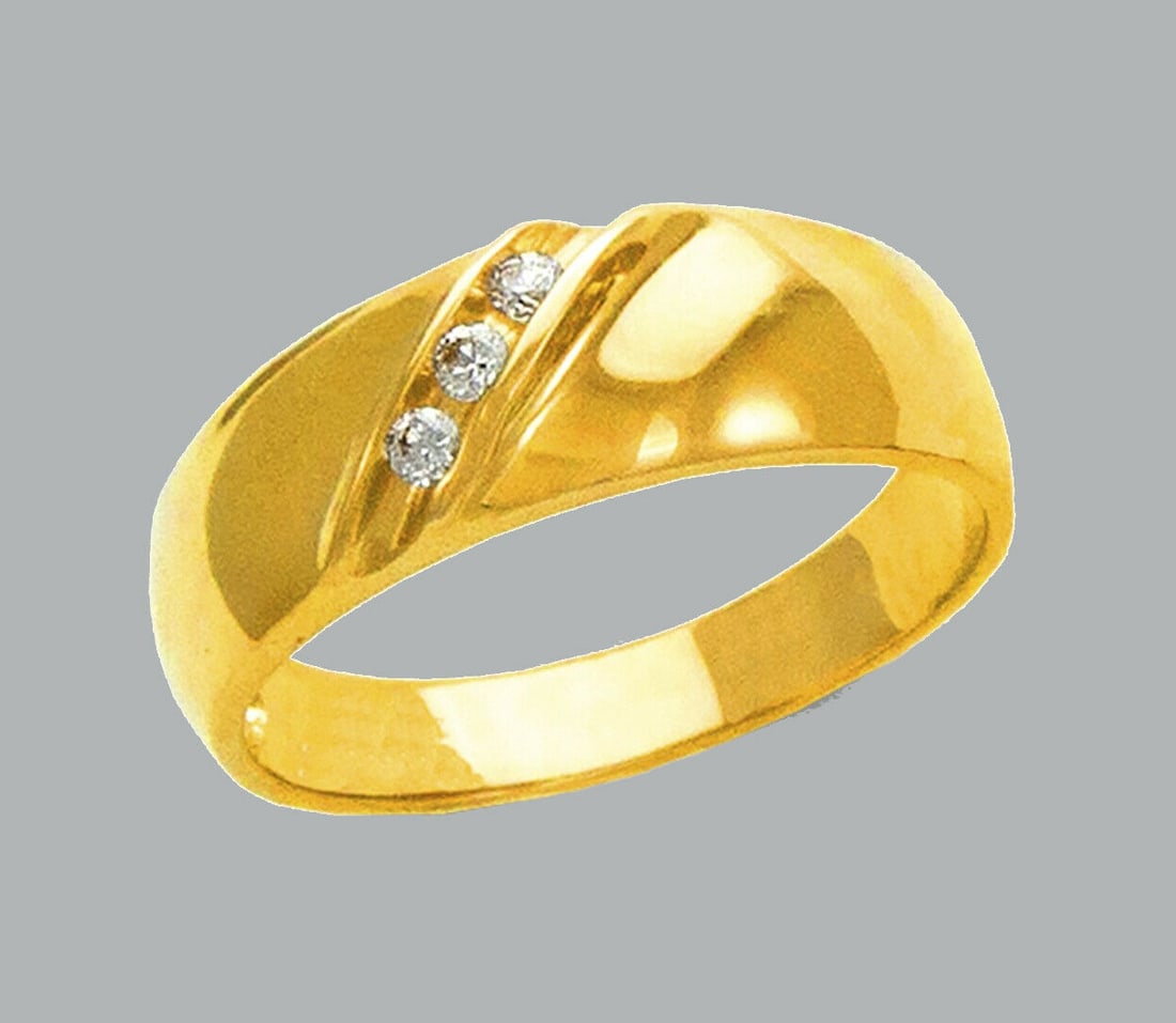 NEW 14K YELLOW GOLD LADIES FANCY CZ RING BAND (1 of 1)