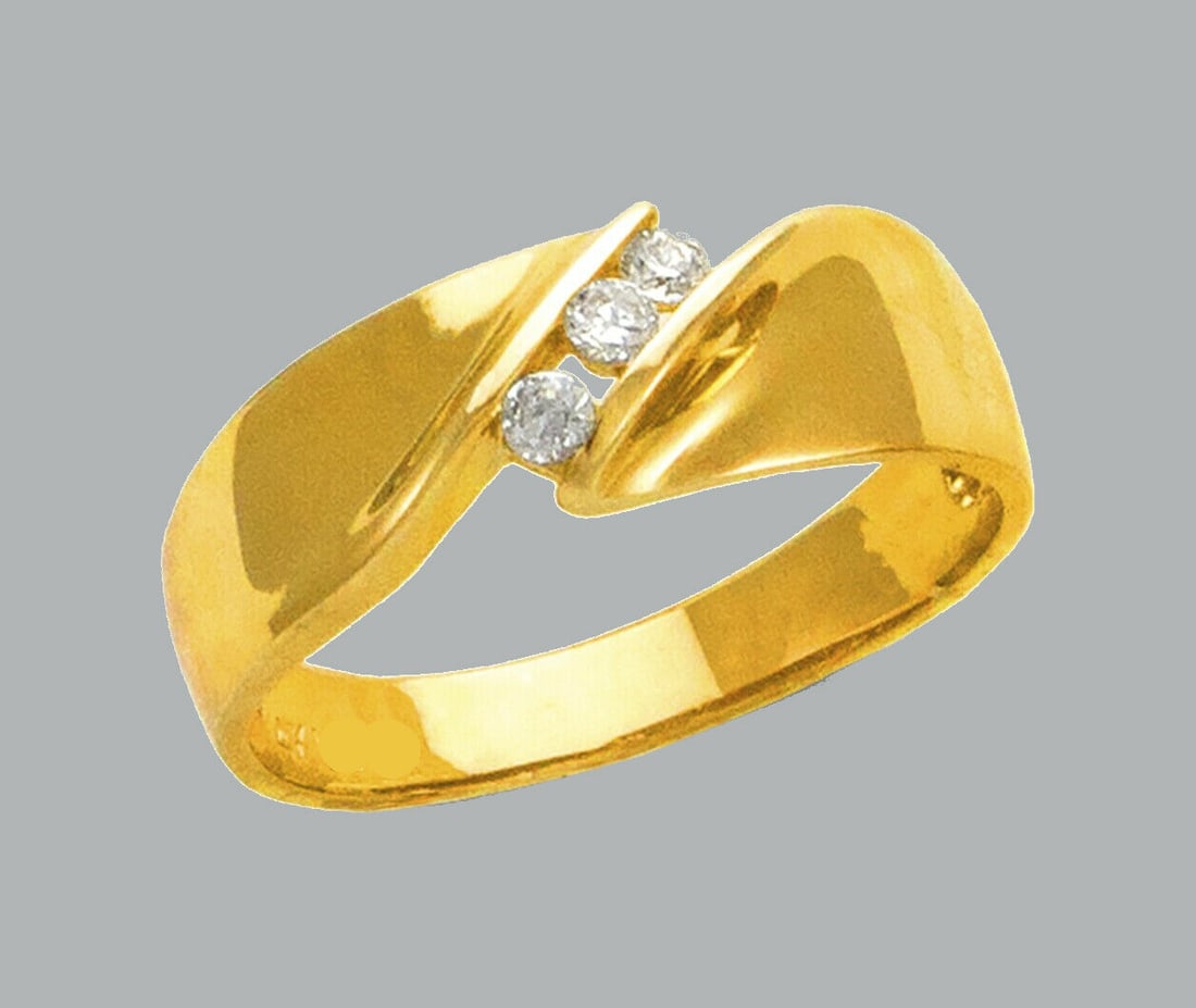 NEW 14K YELLOW GOLD LADIES FANCY CZ RING BAND (1 of 1)