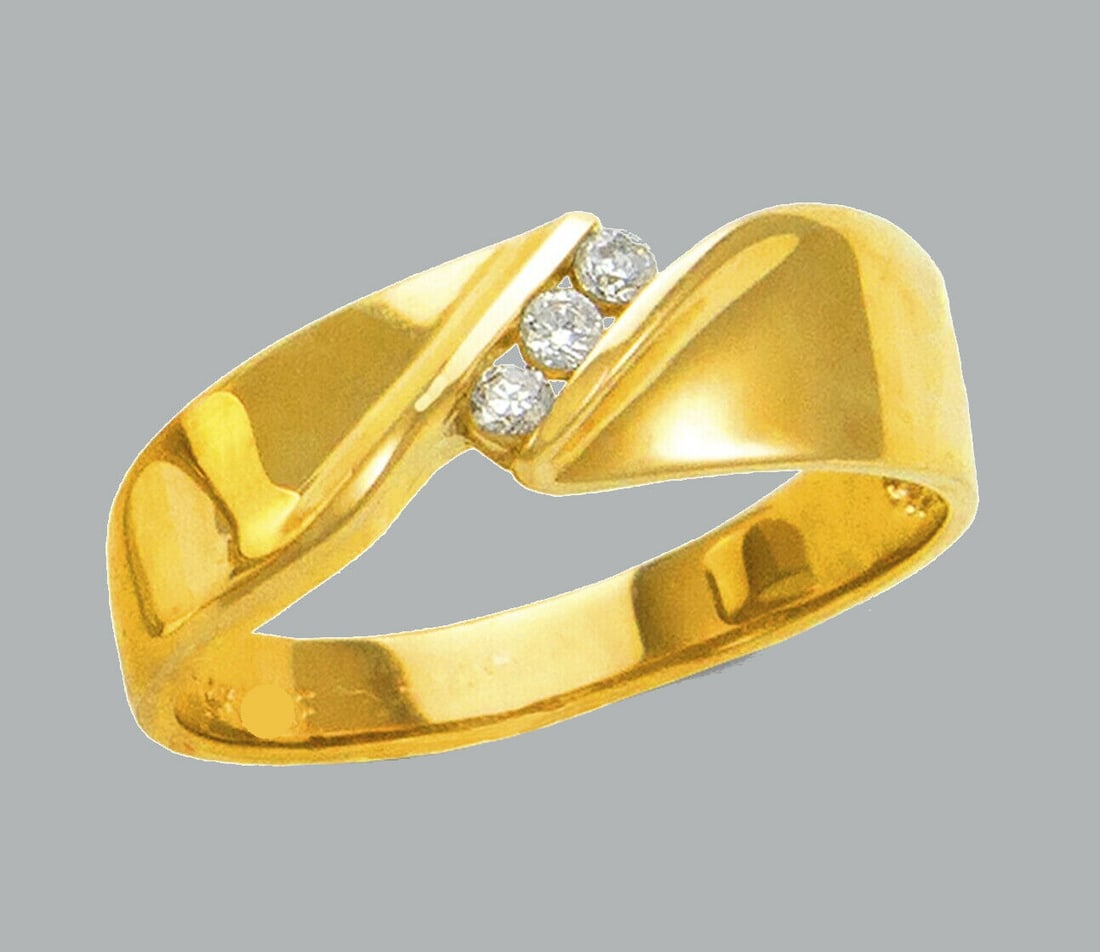 NEW 14K YELLOW GOLD MENS CZ RING BAND (1 of 1)