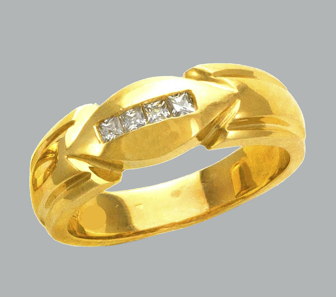 NEW 14K YELLOW GOLD MENS CZ RING BAND (1 of 1)