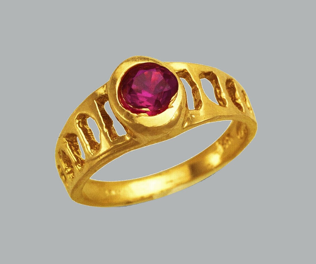 NEW 14K YELLOW GOLD CZ KIDS GIRLS RING SOLITAIRE (1 of 1)