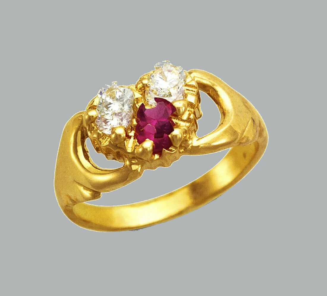NEW 14K YELLOW GOLD CZ KIDS GIRLS RING HEART: NEW 14K GOLD KIDS CZ RING New 14K Yellow solid gold ring Small (baby) ring size Ring measures 7mm wide on top Cubic Zirconia Polished Finish Apx Weight: 1.7g
