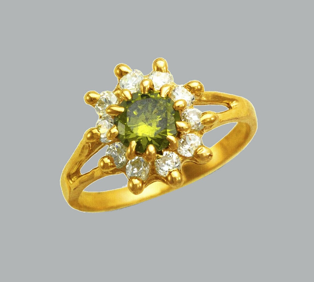 NEW 14K YELLOW GOLD CZ KIDS GIRLS RING FLOWER: NEW 14K GOLD KIDS CZ RING New 14K Yellow solid gold ring Small (baby) ring size Ring measures 11mm wide on top Cubic Zirconia Polished Finish Apx Weight: 1.4g