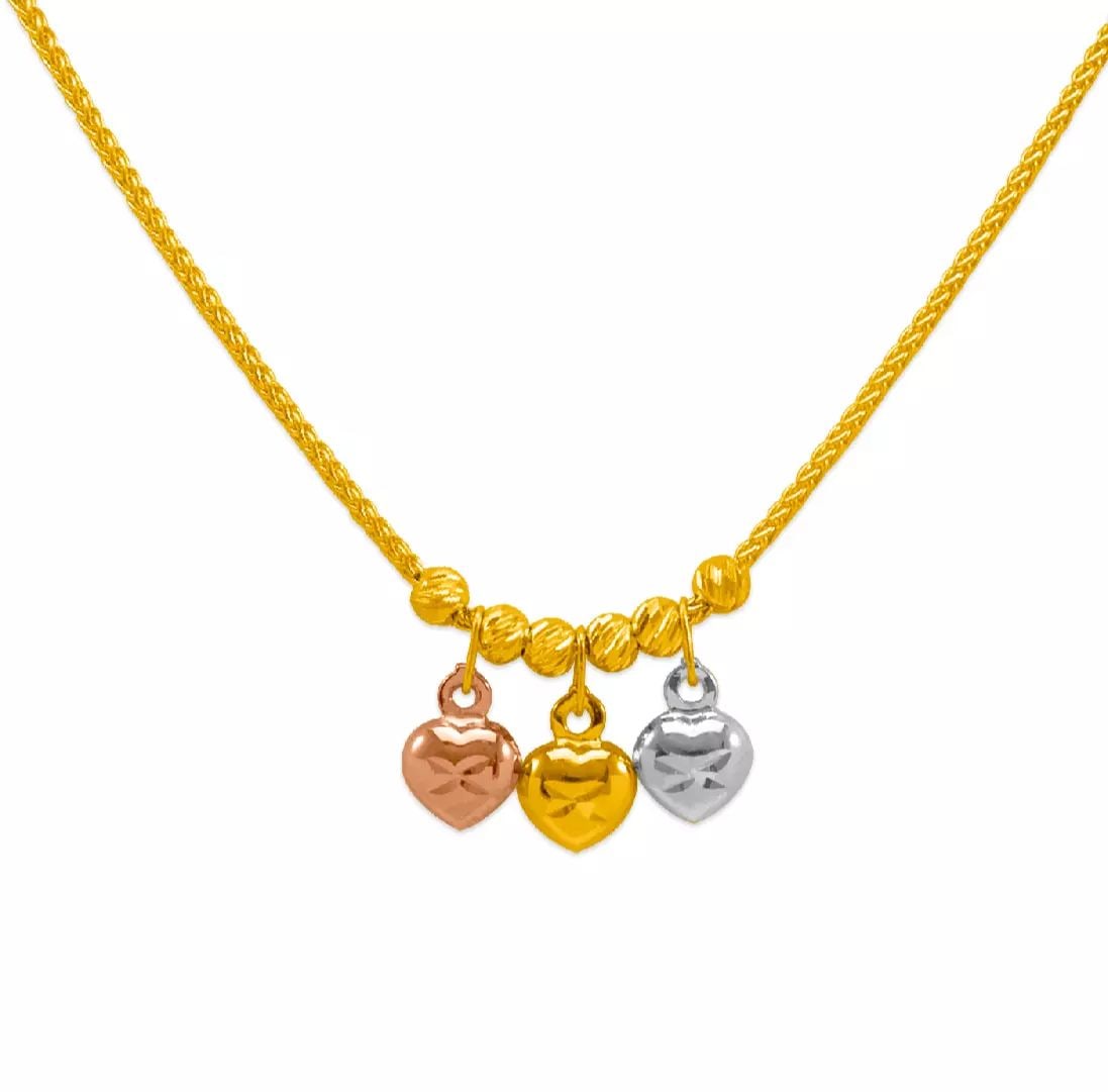NEW 14K TRI COLOR GOLD CHARM NECKLACE (1 of 2)