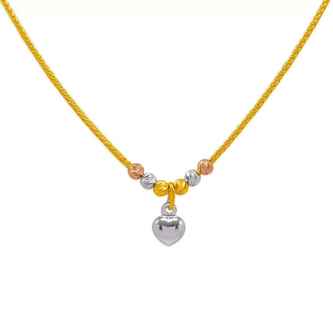 NEW 14K TRI COLOR GOLD CHARM NECKLACE (1 of 2)
