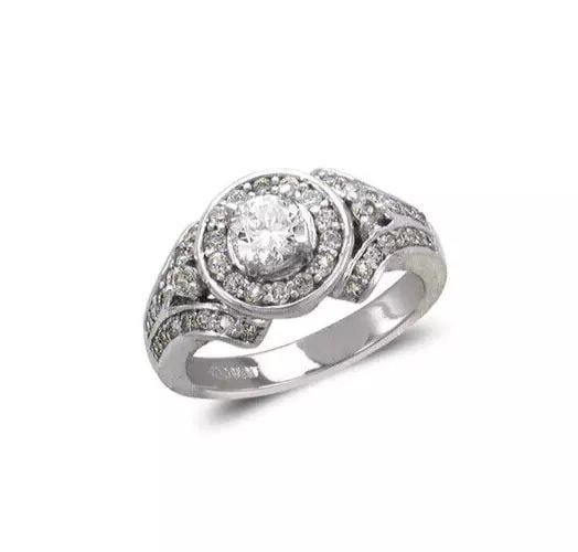 NEW 14K WHITE GOLD LADIES FASHION SOLITAIRE CZ RING (1 of 2)