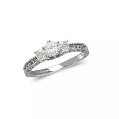 NEW 14K WHITE GOLD LADIES FASHION SOLITAIRE CZ RING (1 of 2)