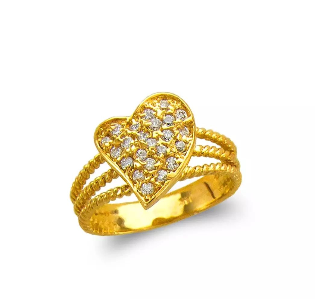 NEW 14K YELLOW GOLD LADIES FASHION HEART CZ RING: NEW 14K YELLOW GOLD LADIES FASHION SOLITAIRE CZ RING 14K Yellow Gold Size 7 Approx.13mm Center High Polished/Cubic Zirconia Available in White Gold Weight: 4.3 Grams