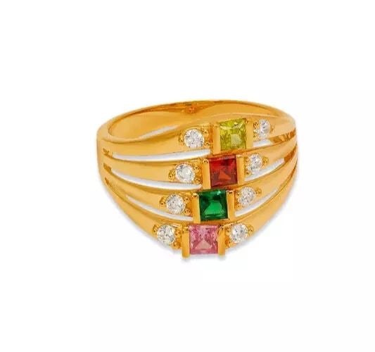 NEW 14K YELLOW GOLD MOTHER'S CZ RING (1 of 2)