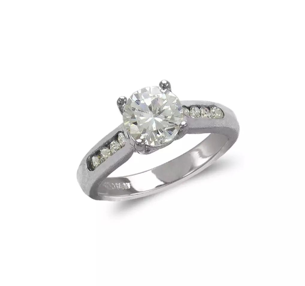 NEW 14K WHITE GOLD LADIES FASHION SOLITAIRE CZ RING (1 of 2)