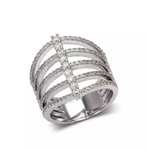 NEW 14K WHITE GOLD LADIES FANCY CZ RING (1 of 2)