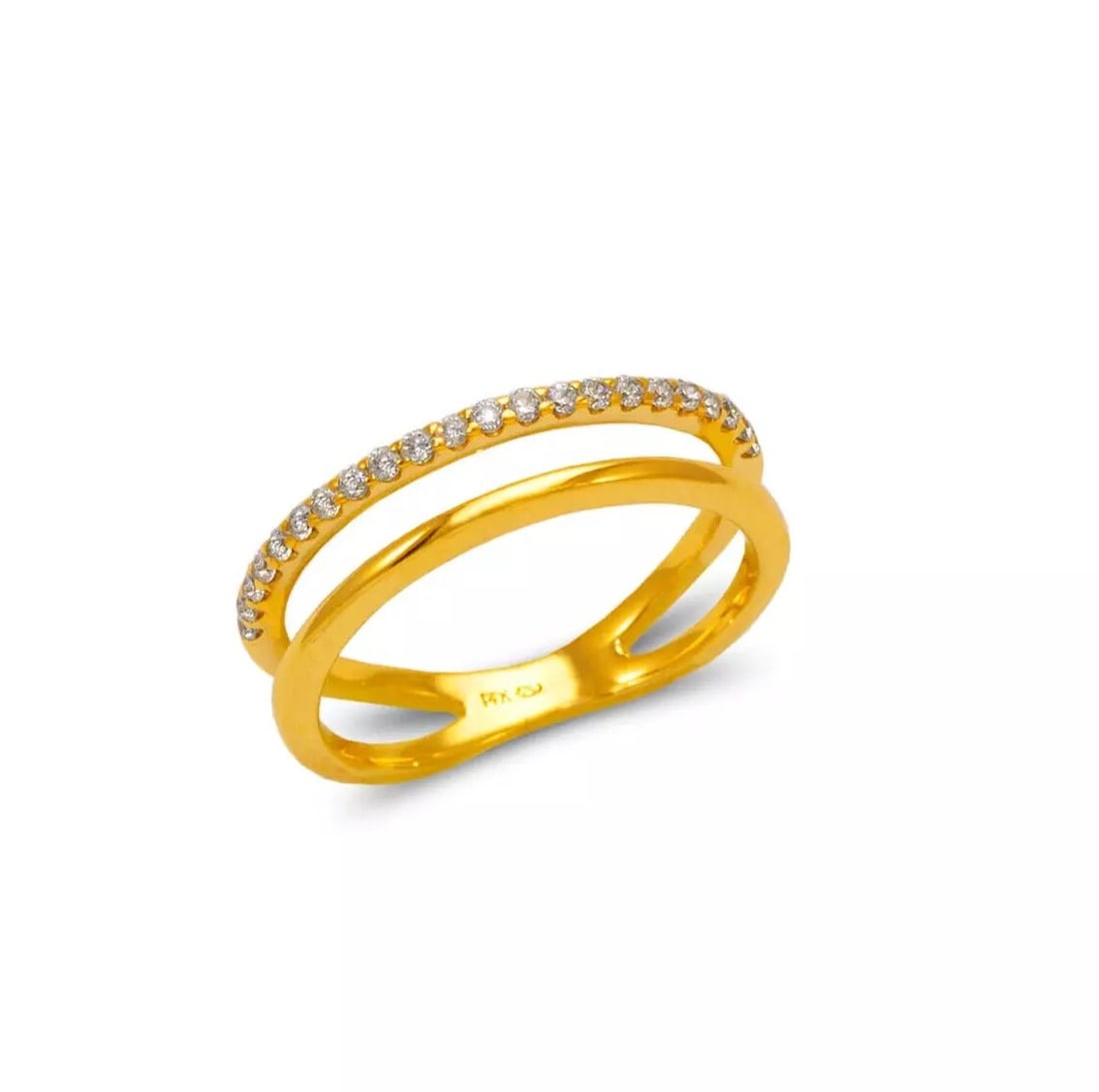 NEW 14K YELLOW GOLD LADIES FANCY CZ RING (1 of 2)