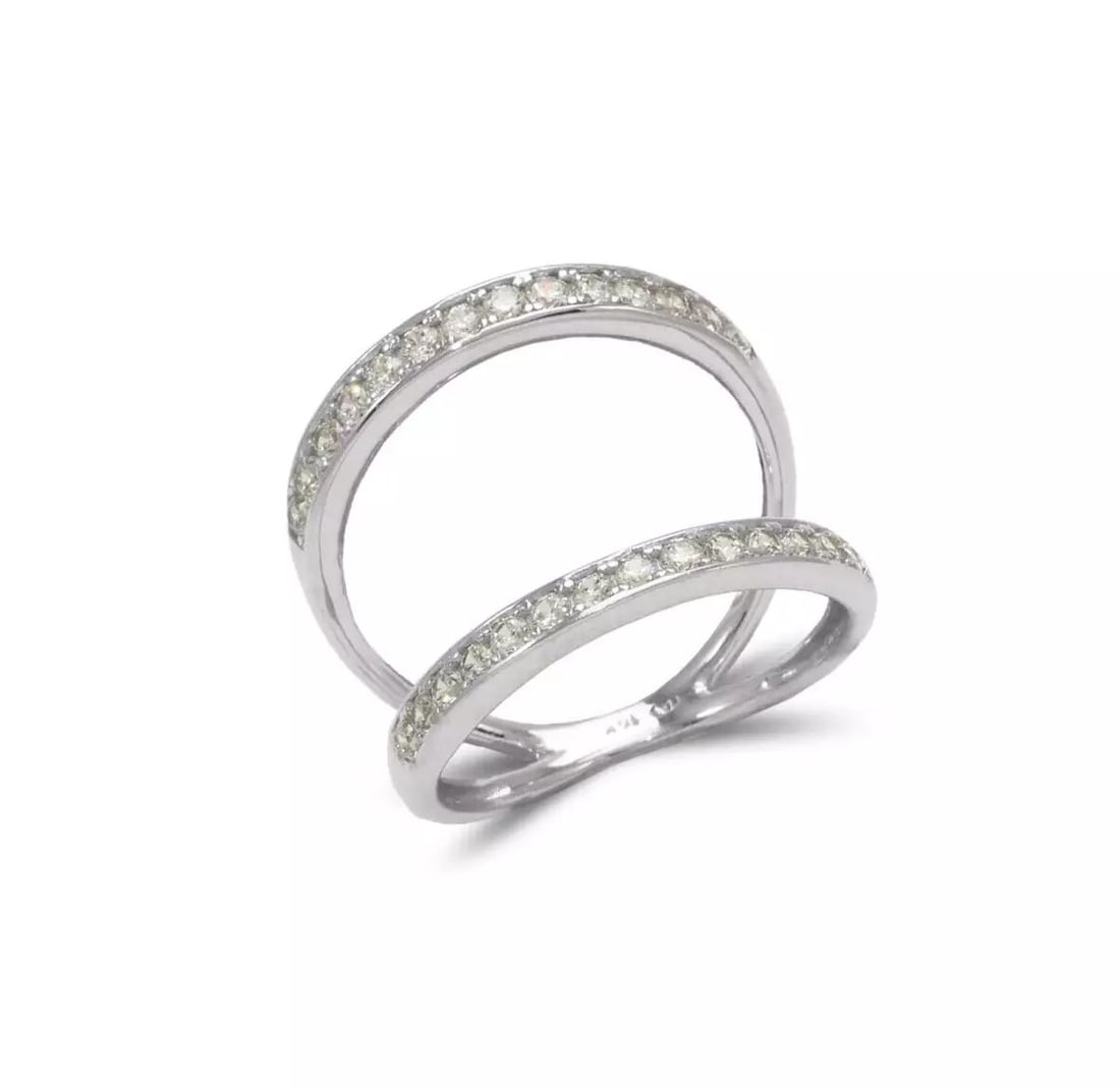 NEW 14K WHITE GOLD LADIES FANCY CZ RING (1 of 2)