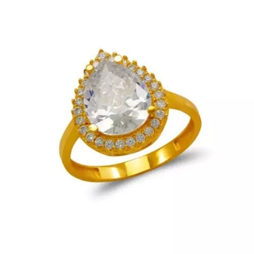 NEW 14K YELLOW GOLD LADIES CZ RING (1 of 2)