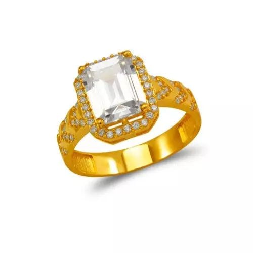 NEW 14K YELLOW GOLD LADIES CZ RING (1 of 2)