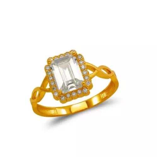 NEW 14K YELLOW GOLD LADIES CZ RING (1 of 2)