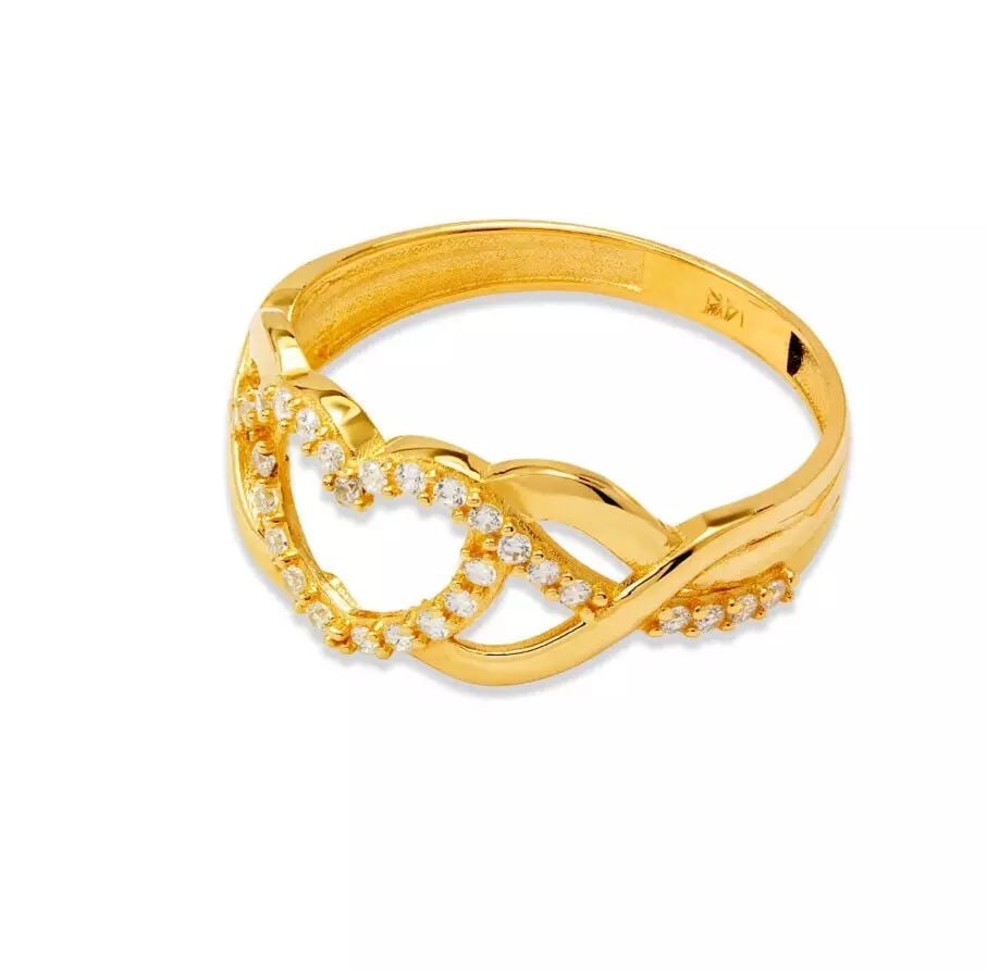 NEW 14K YELLOW GOLD LADIES MICRO CZ RING (1 of 2)