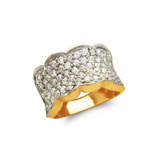 NEW 14K TWO TONE GOLD LADIES FASHION CZ RING (1 of 2)