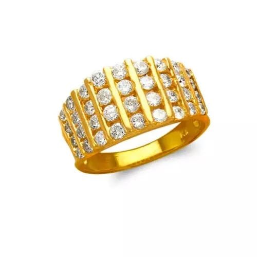 NEW 14K YELLOW GOLD LADIES FASHION CZ RING (1 of 2)