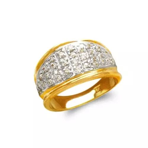 NEW 14K TWO TONE GOLD LADIES FASHION CZ RING (1 of 2)