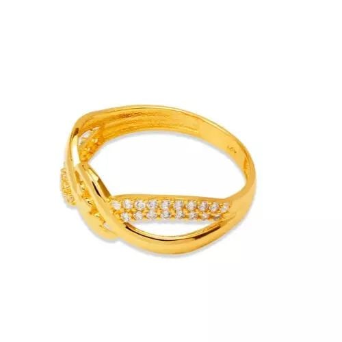 NEW 14K YELLOW GOLD LADIES MICRO CZ RING (1 of 2)