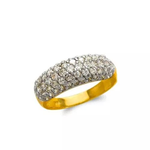 NEW 14K TWO TONE GOLD LADIES FASHION CZ RING (1 of 2)