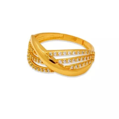 NEW 14K YELLOW GOLD LADIES MICRO CZ RING (1 of 2)