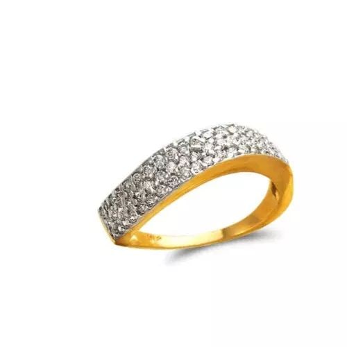 NEW 14K TWO TONE GOLD LADIES FASHION CZ RING (1 of 2)