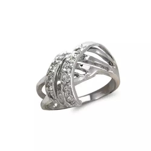 NEW 14K WHITE GOLD LADIES FASHION CZ RING (1 of 2)