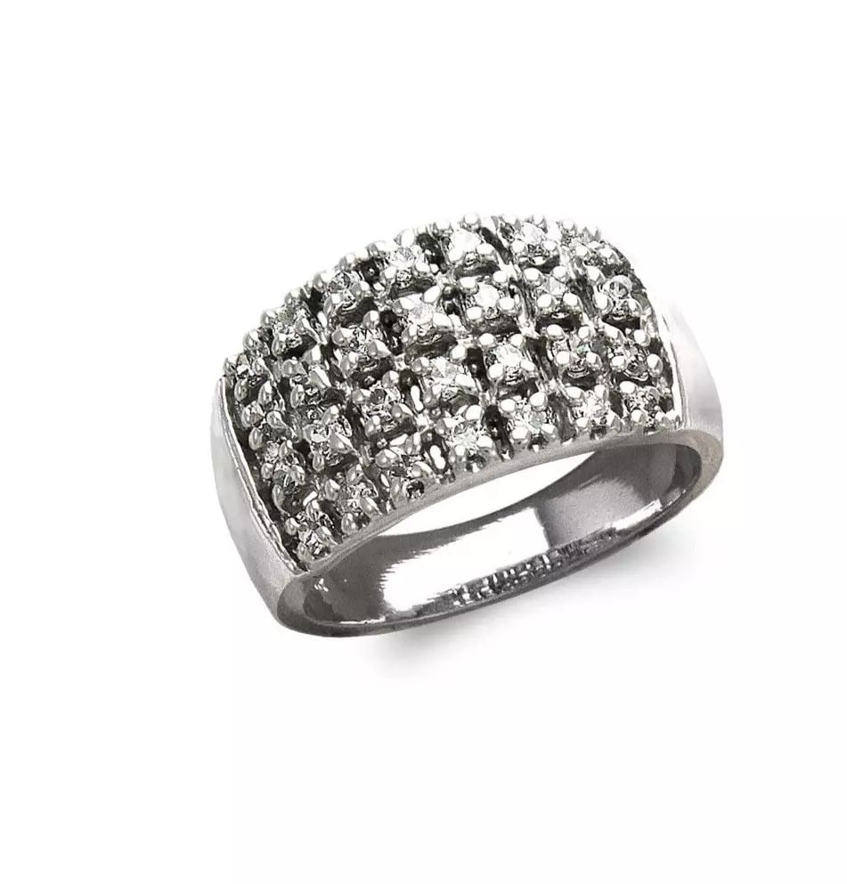 NEW 14K WHITE GOLD LADIES FASHION CZ RING (1 of 2)