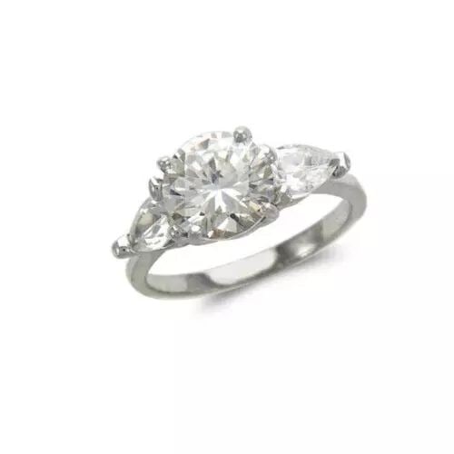 NEW 14K WHITE GOLD LADIES FASHION SOLITAIRE CZ RING (1 of 2)
