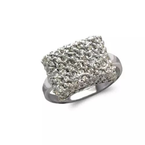 NEW 14K WHITE GOLD LADIES FASHION CZ RING (1 of 2)
