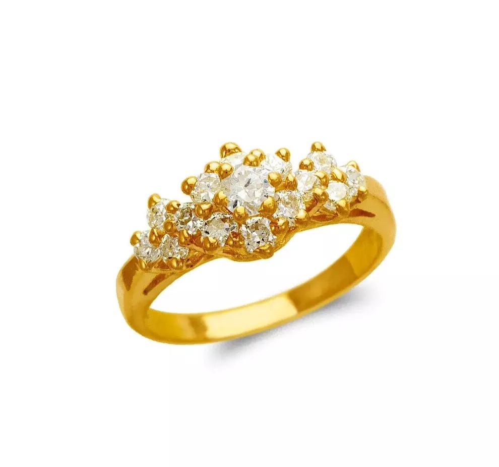 NEW 14K YELLOW GOLD LADIES FASHION CZ RING (1 of 2)