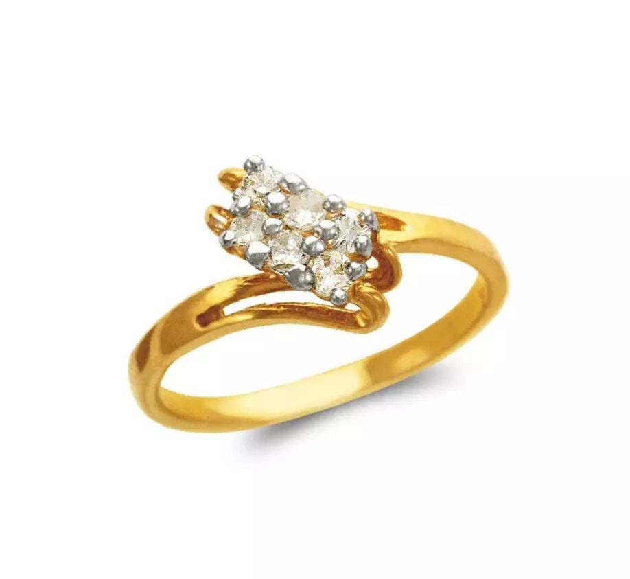NEW 14K TWO TONE LADIES FASHION CZ RING (1 of 2)