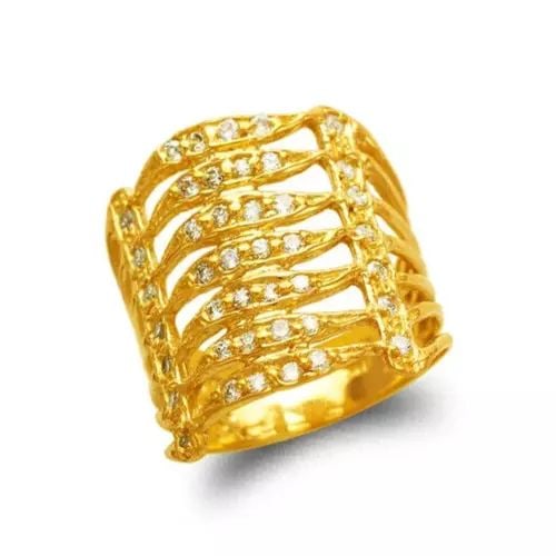 NEW 14K YELLOW GOLD LADIES SNAKE FASHION CZ RING (1 of 2)