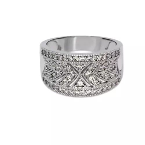 NEW 14K WHITE GOLD LADIES FANCY CZ RING (1 of 2)