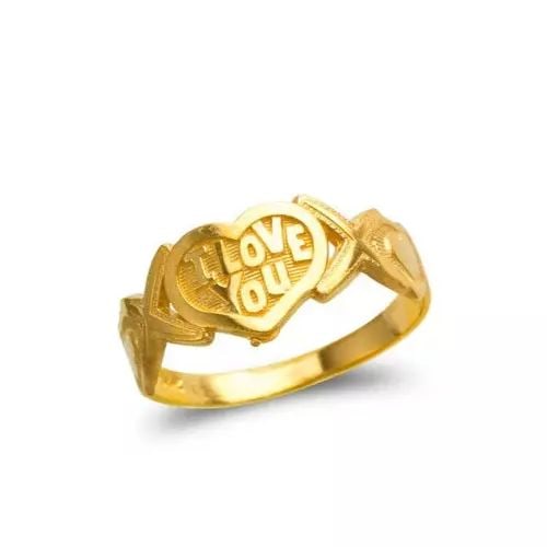 NEW 14K YELLOW GOLD LADIES I LOVE YOU FILIGREE RING (1 of 2)
